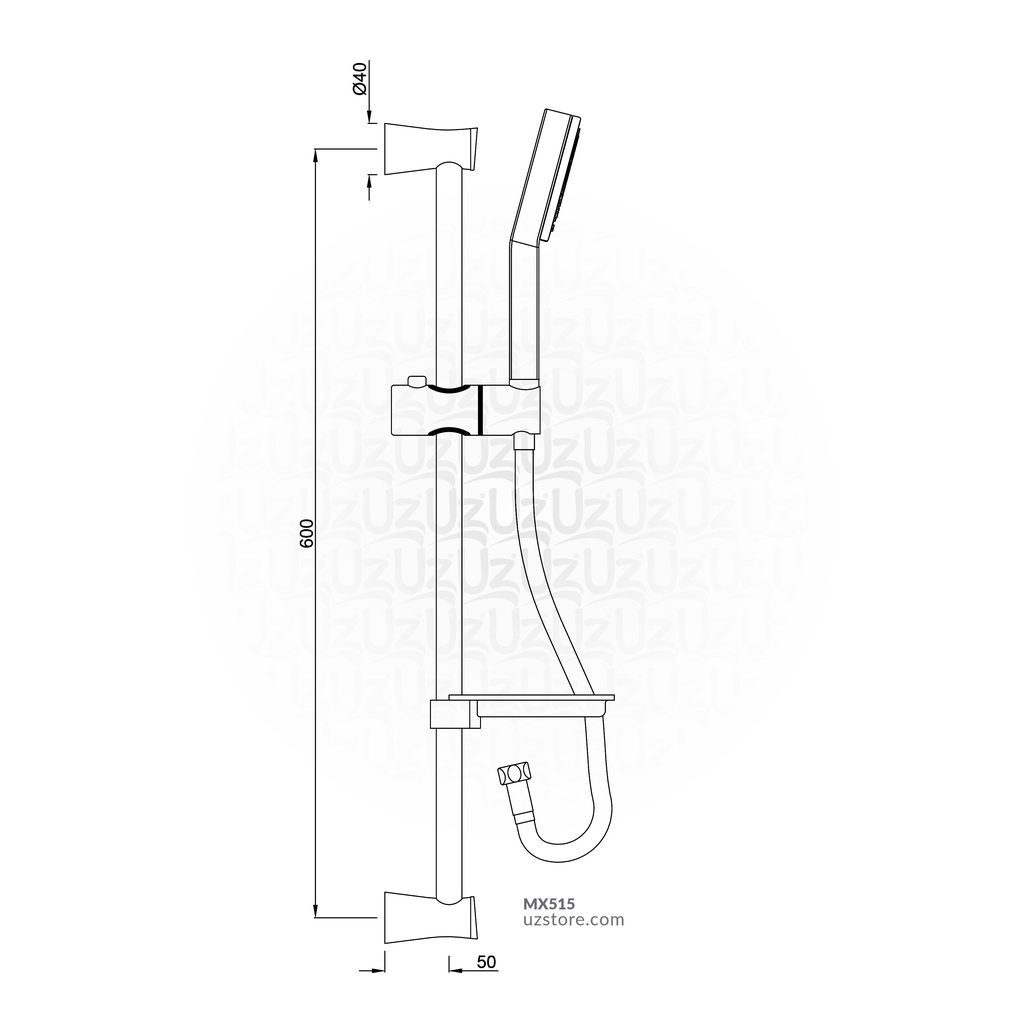 SLIDING BAR Shower kit JAQUAR 1110E