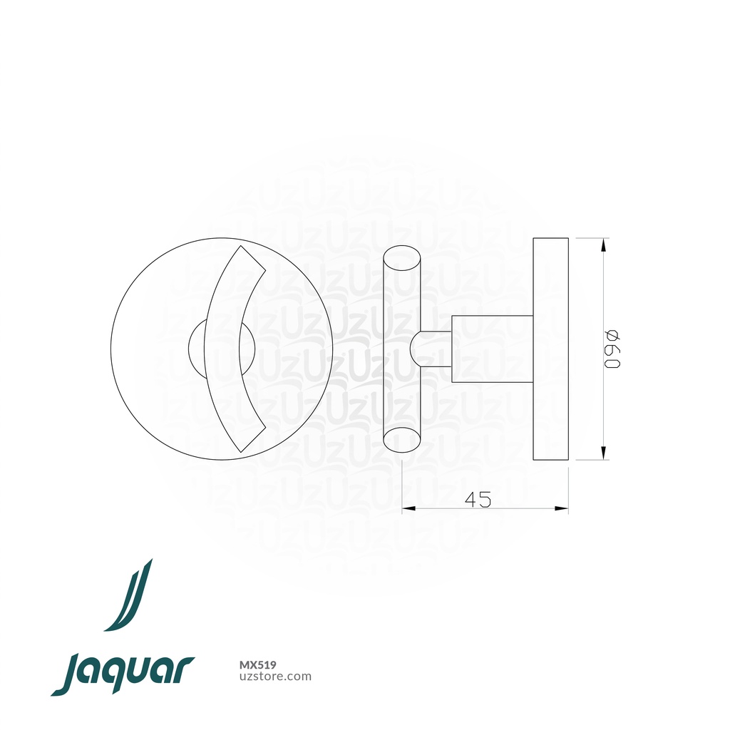 DOUBLE ROBE HOOK JAQUAR 1161N