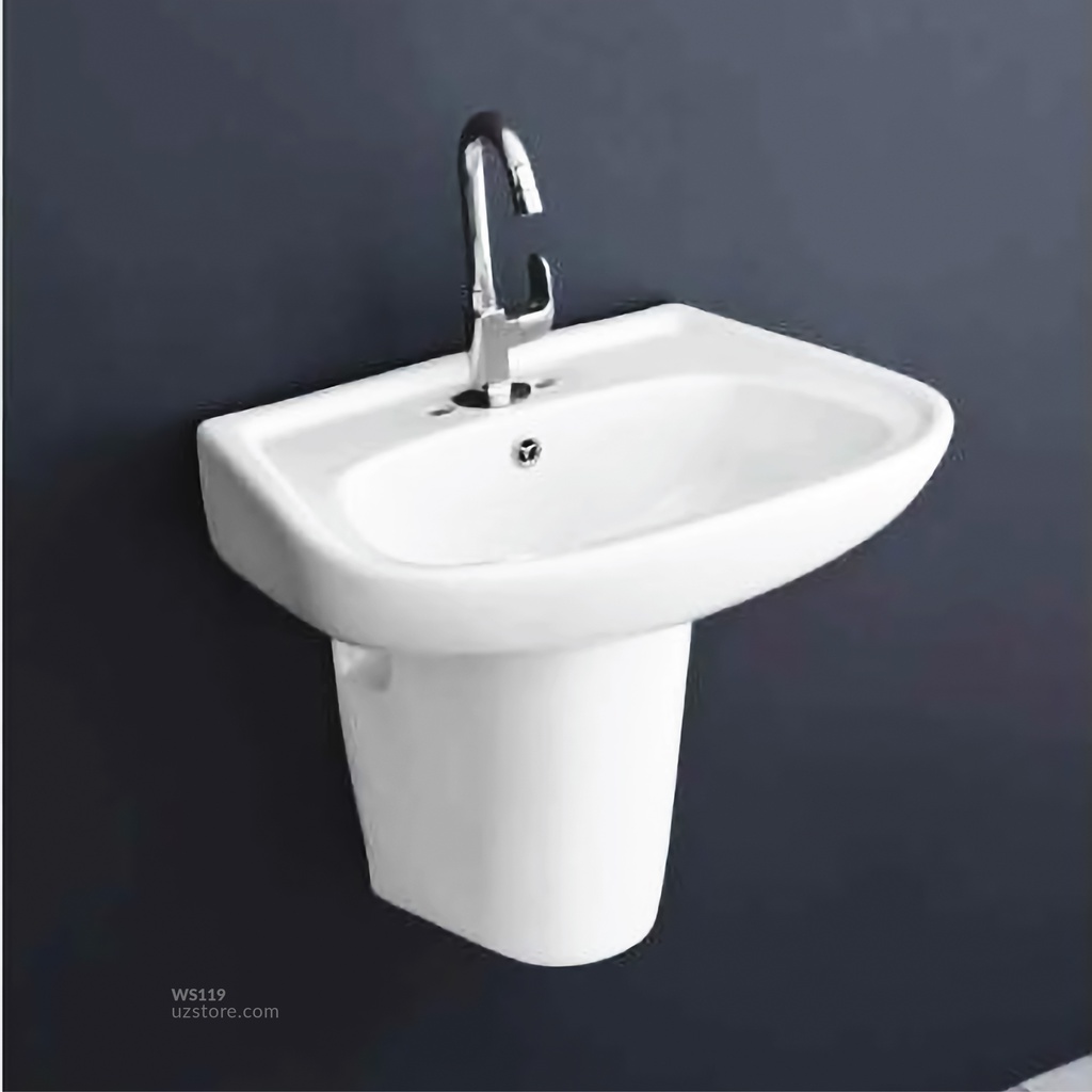 Lucy Wash Basin Semi pedestal White Asala