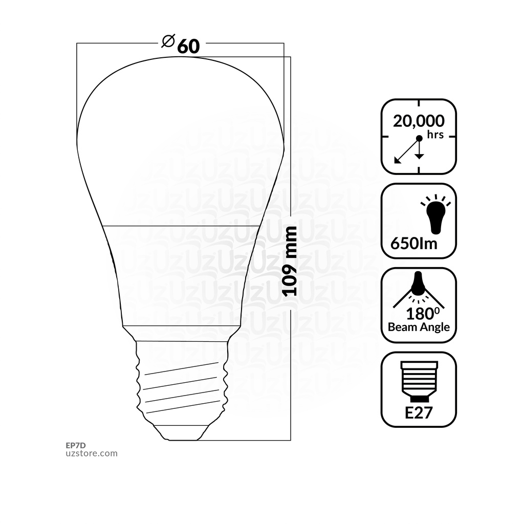 OPPLE LED Lamp7W Daylight E27