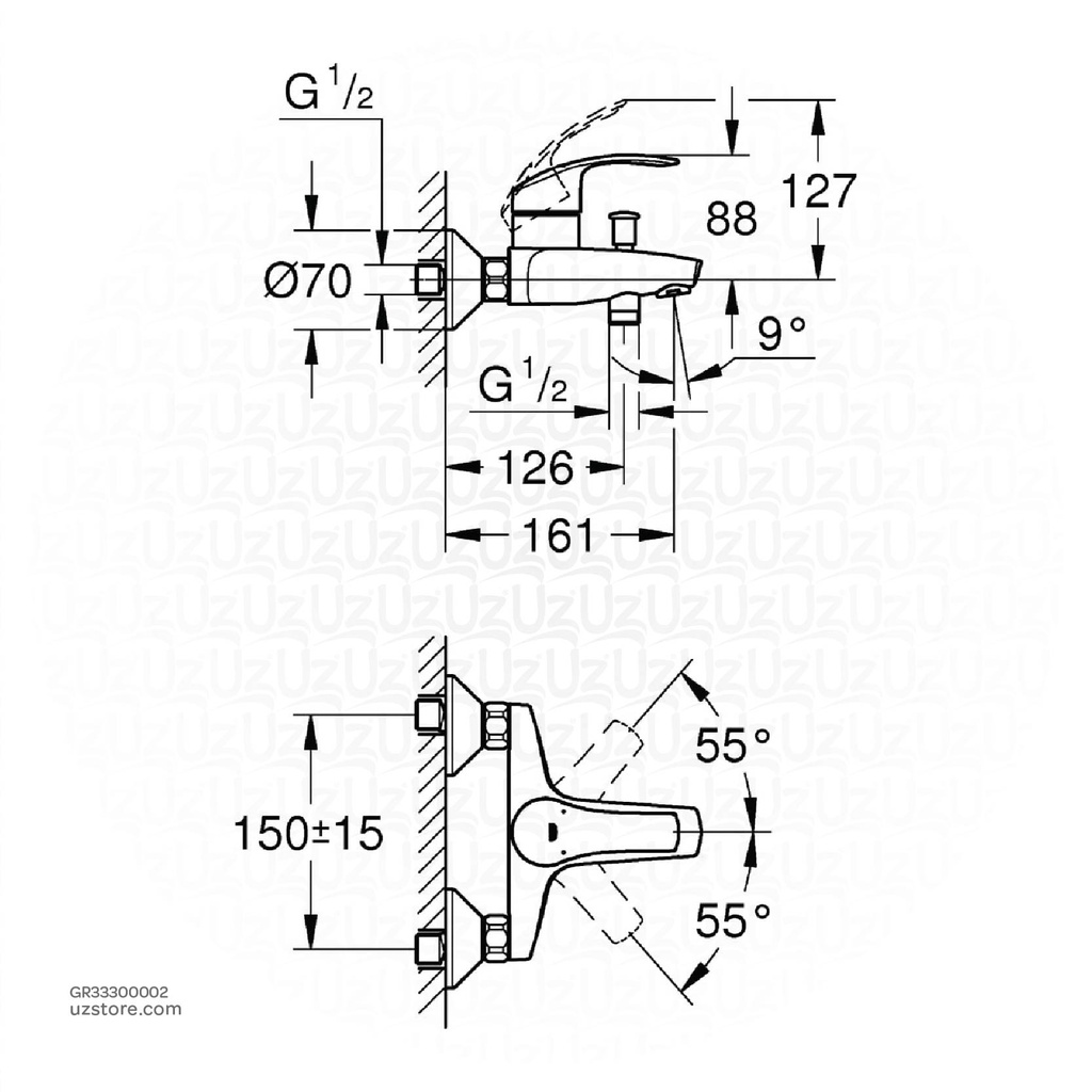 shower mixer GROHE EUROSMART 33300002