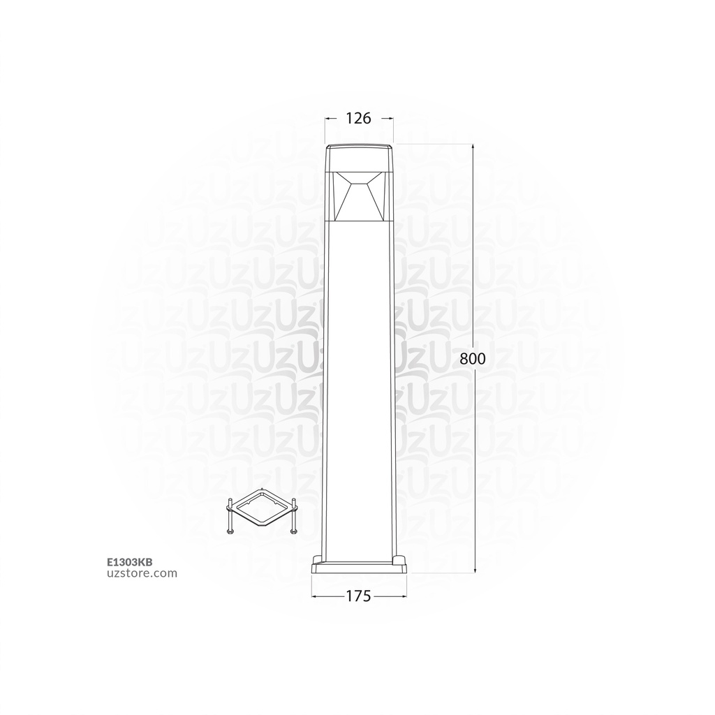 FUMAGALLI EASTER BOLLARD 800MM GX53 10W 3000K  BK Made in Italy 