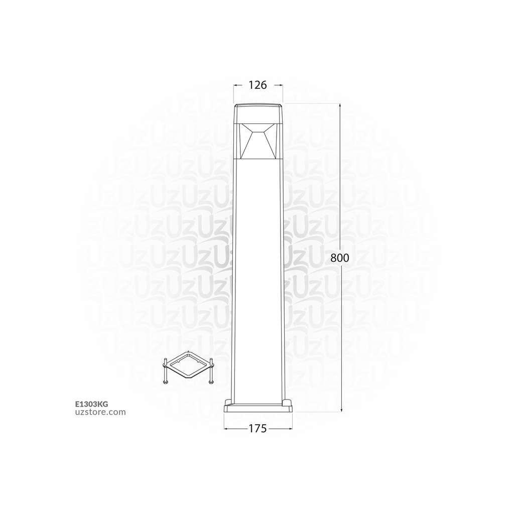 FUMAGALLI EASTER BOLLARD 800MM GX53 10W 3000K GY Made in Italy 