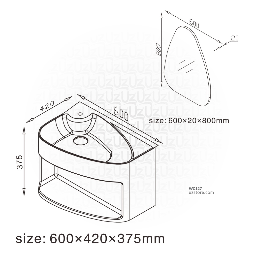 Wash Basin With Cabinet
KZA-1780060-WHITE