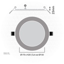 OSRAM LED SLIM PANEL DOWN LIGHT ROUND 6" 15W 3000K LPF 1430LM IP20 20X1 30000 HRS