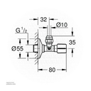GROHEangle valve 1/2" x 3/8" 22037000