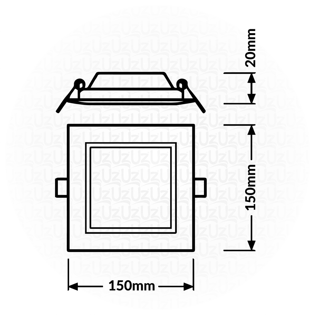 OSRAM LED SLIM PANEL DOWN LIGHT SQUARE 6" 15W Daylight 6500K