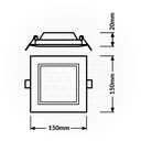 OSRAM LED SLIM PANEL DOWN LIGHT SQUARE 6" 15W Half white 4000K 