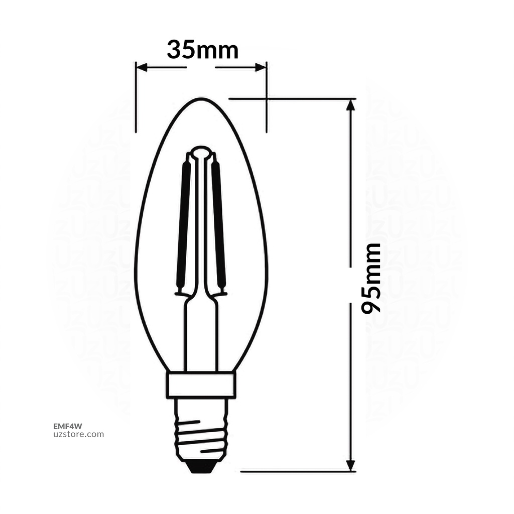 Osram Lamb 4W, E27, Flemental 2700K, CLEAR