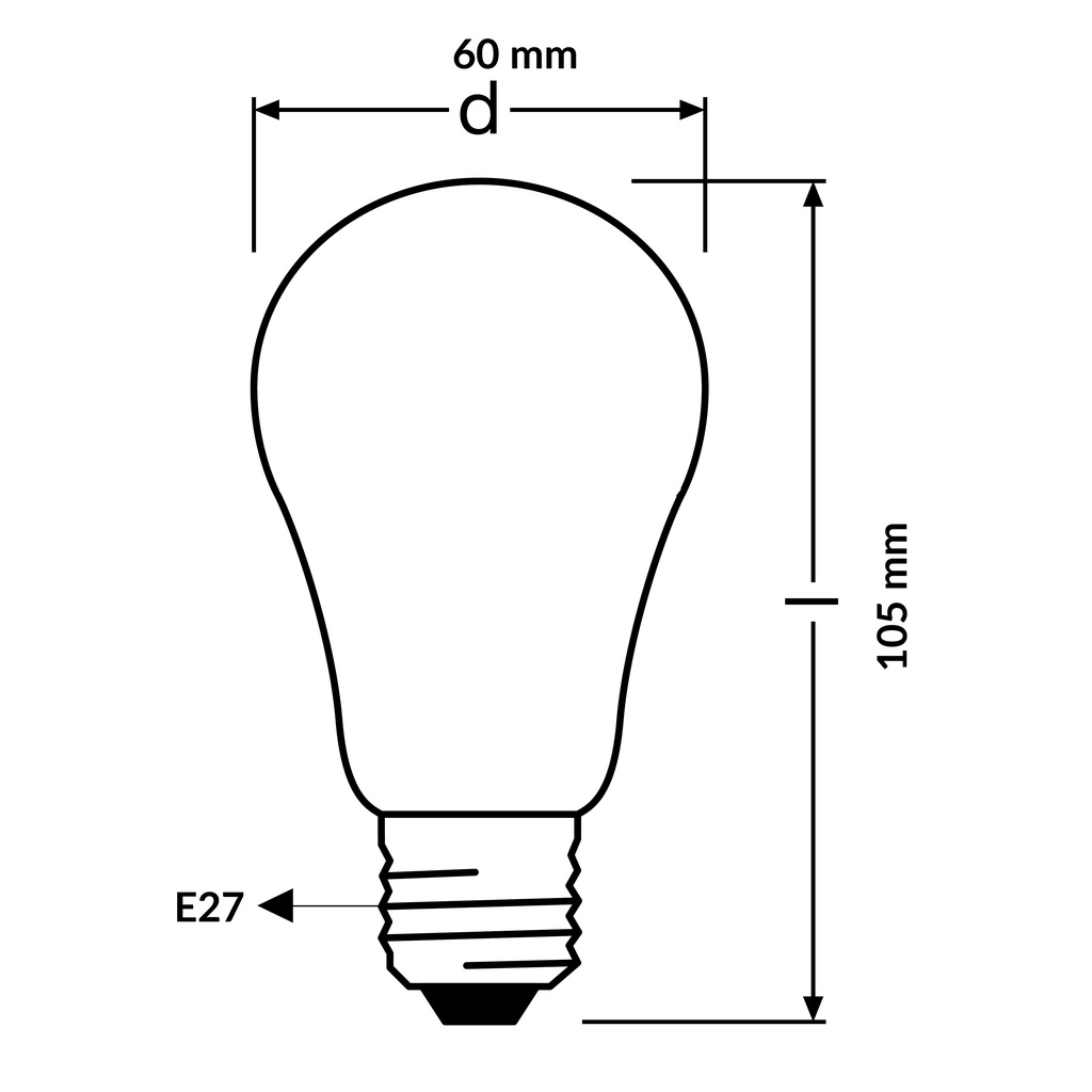 Osram Lamb LED FILAMENT 7W, E27, CLAS A LED GLS, 2700K, NON- DIMMABLE