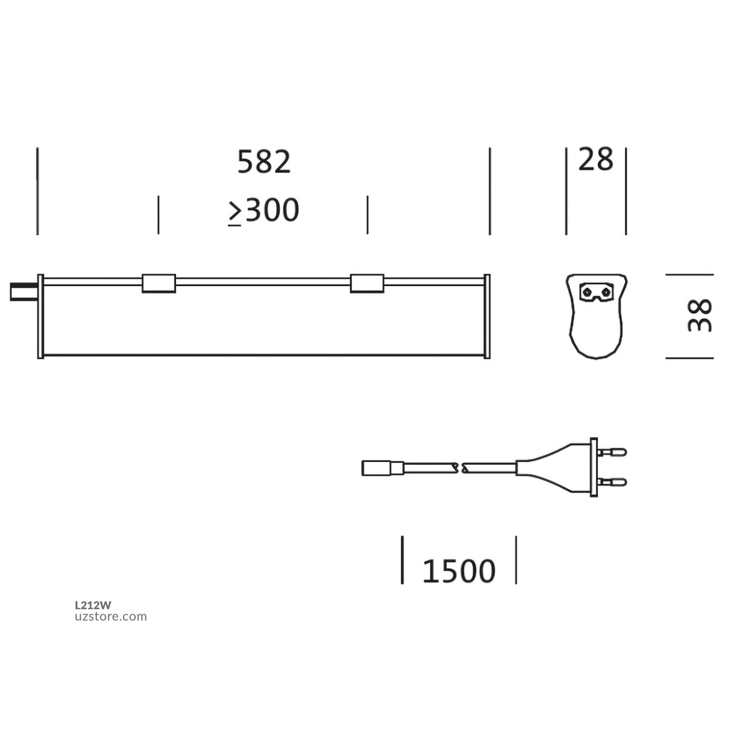 OSRAM 3000K (WARM WHITE) 2FT LED BATTEN 7W, 570LM, 20000 HRS