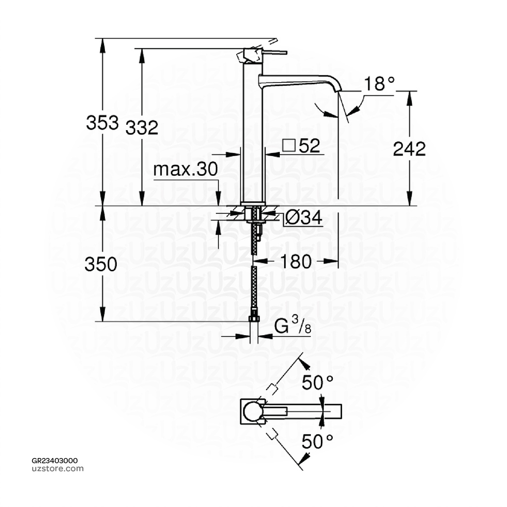 GROHE Allure OHM vessel fitting basin 23403000