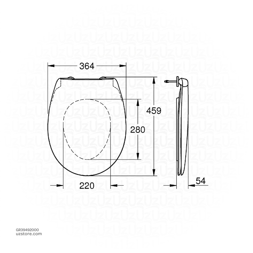 GROHE Bau Ceramic WC seat , 39492000 , alpine white