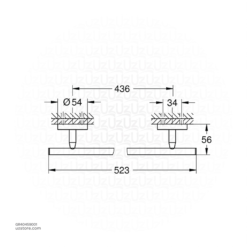 GROHE BauCosmopolitan Towel holder , 40459001 , chrome