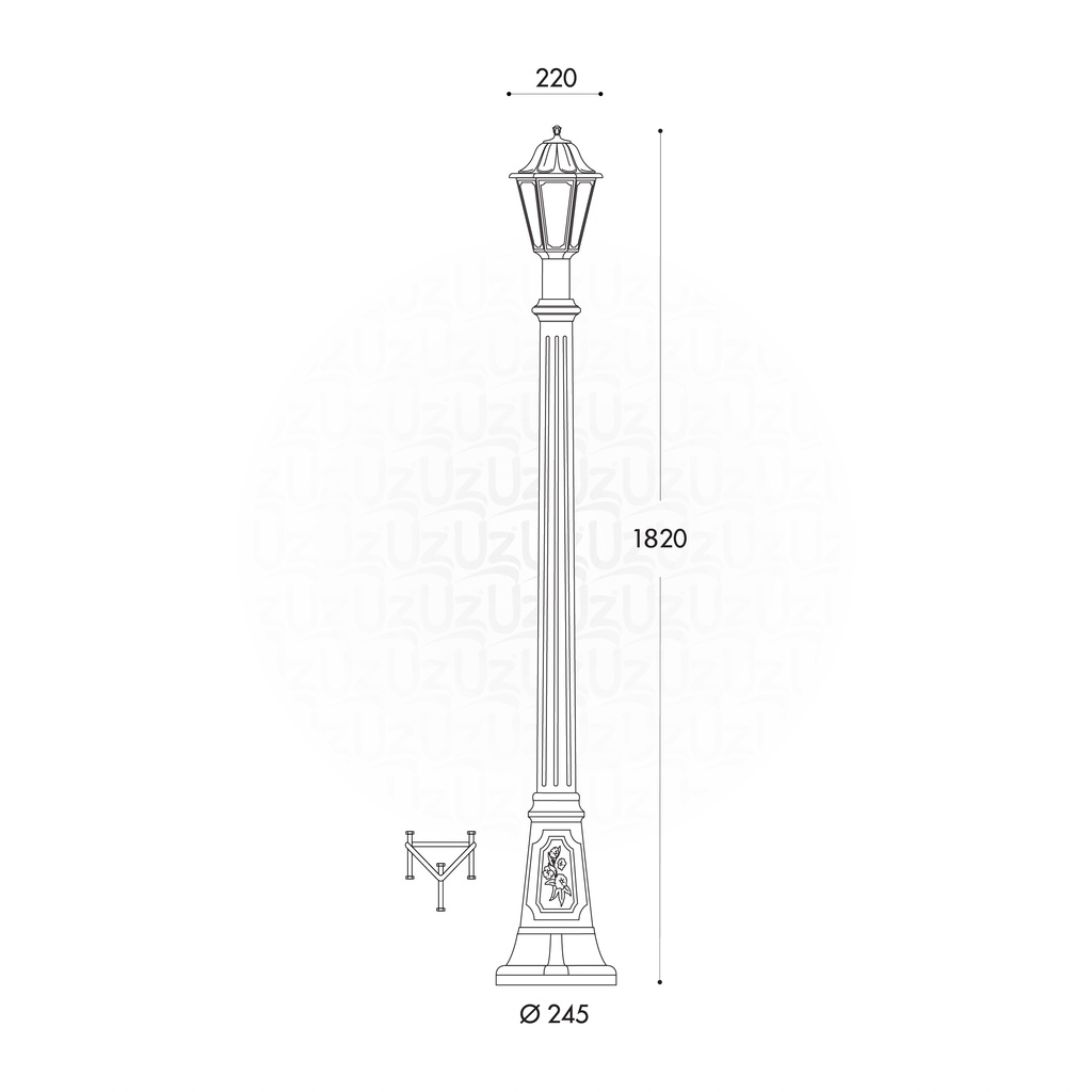 FUMAGALLI ARTU'/ANNA POLE 1820MM CLEAR E27 6W 4000K WH Made in Italy 