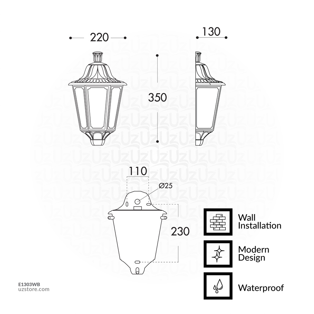 FUMAGALLI IESSE WALL CLEAR E27  BK Made in Italy