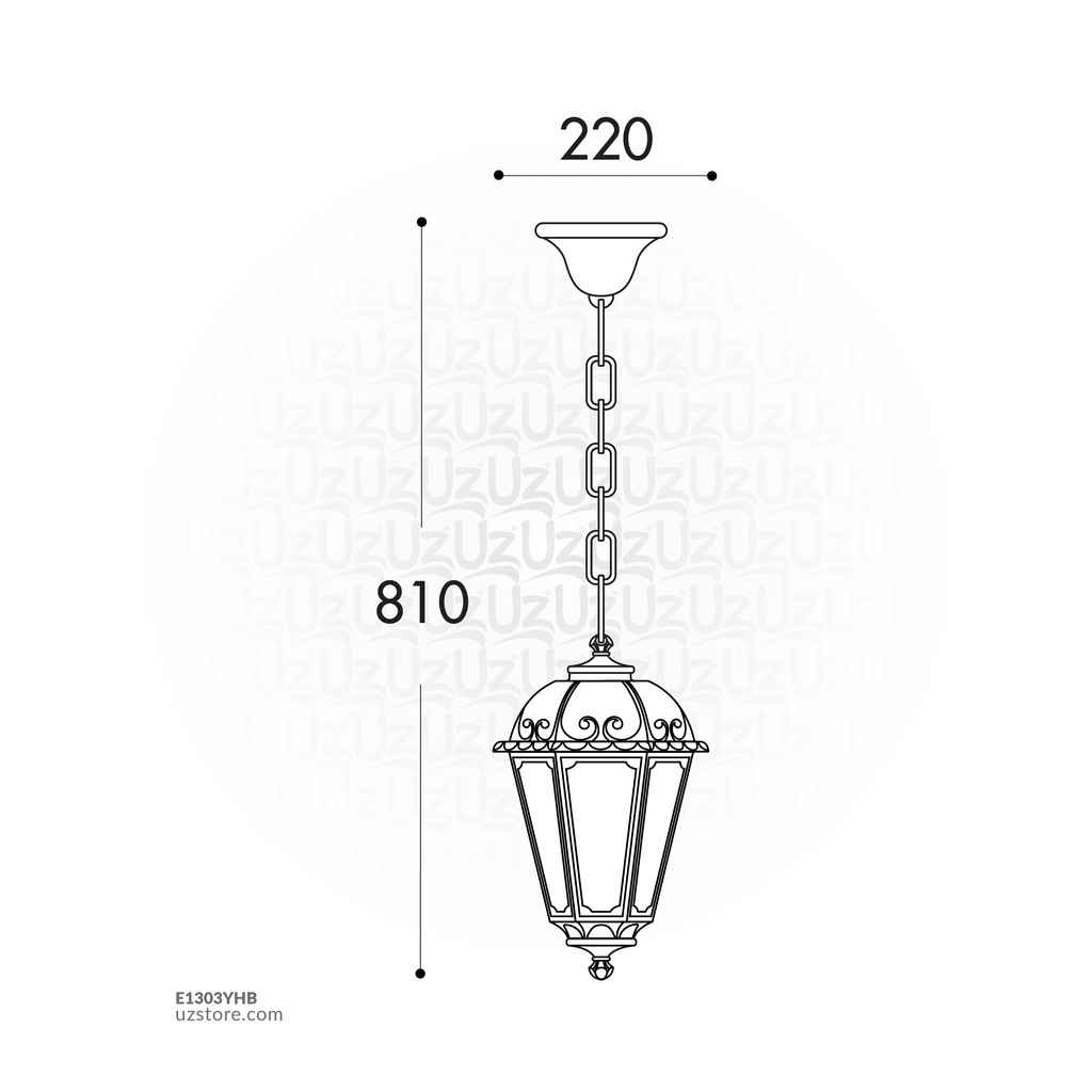 FUMAGALLI SICHEM/SABA HANGING CLEAR E27  BK Made in Italy 