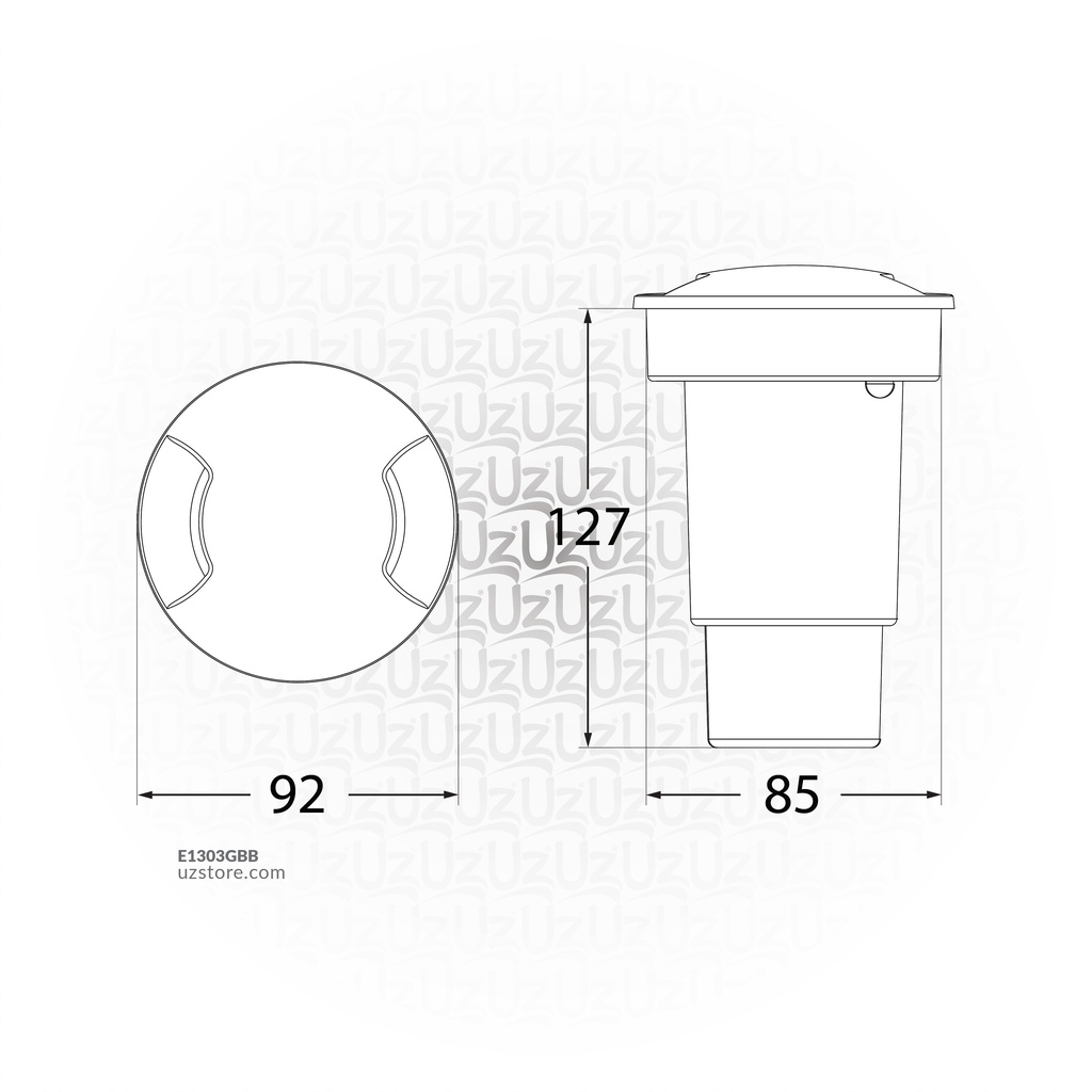 FUMAGALLI CESI 90 2L BURRIED GU10 3.5W 4000K  BK Made in Italy 