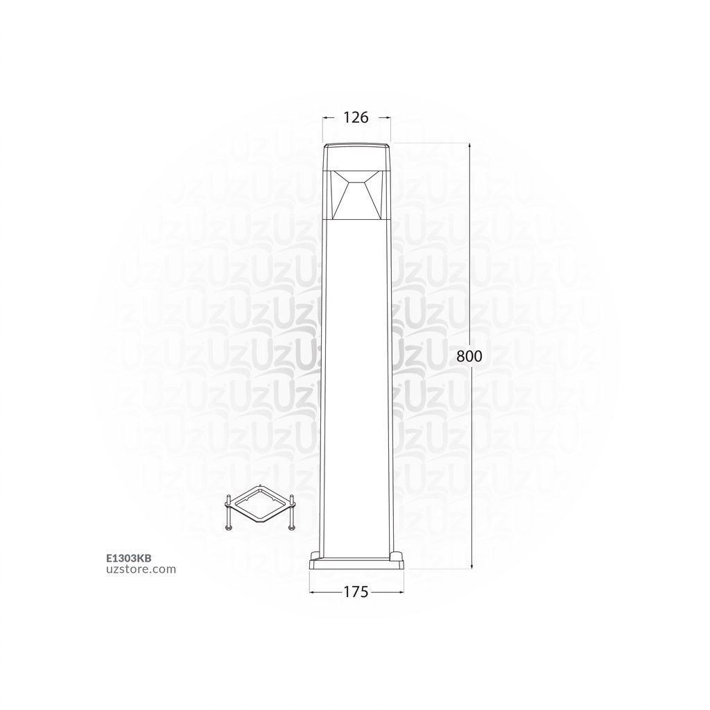 FUMAGALLI EASTER BOLLARD 800MM GX53 10W 3000K  BK Made in Italy 