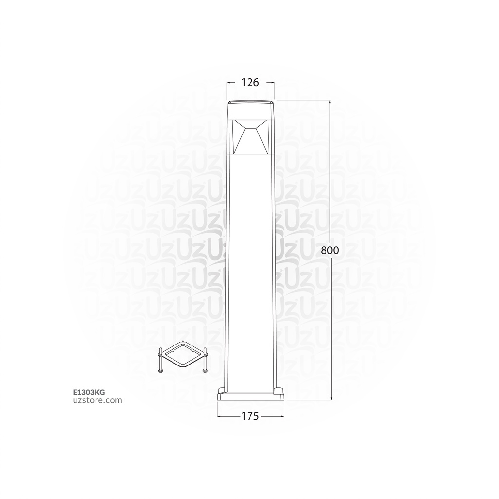 FUMAGALLI EASTER BOLLARD 800MM GX53 10W 3000K GY Made in Italy 