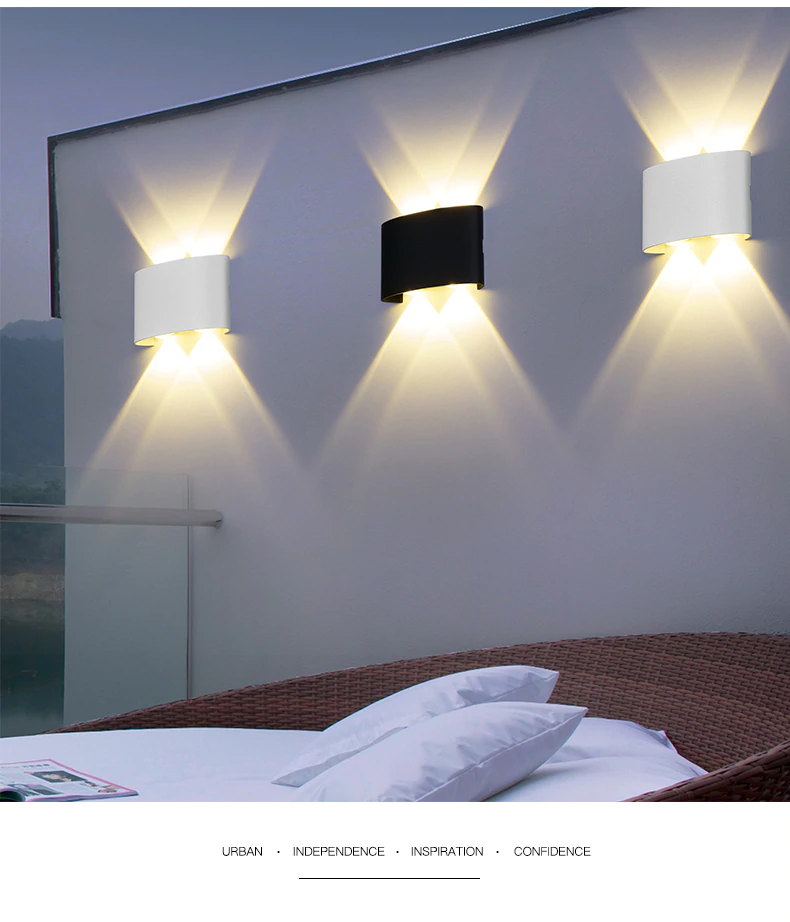 LED Outdoor Wall light 038  4*3W WW Silver  AC85V-265V 