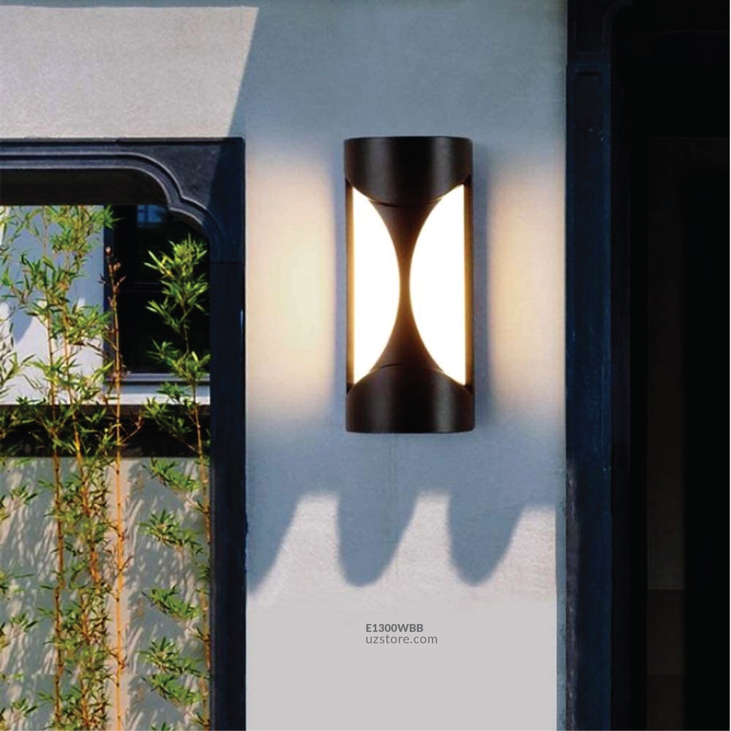 LED Outdoor Wall LIGHT W22 12W WW BLACK AC85V-265V