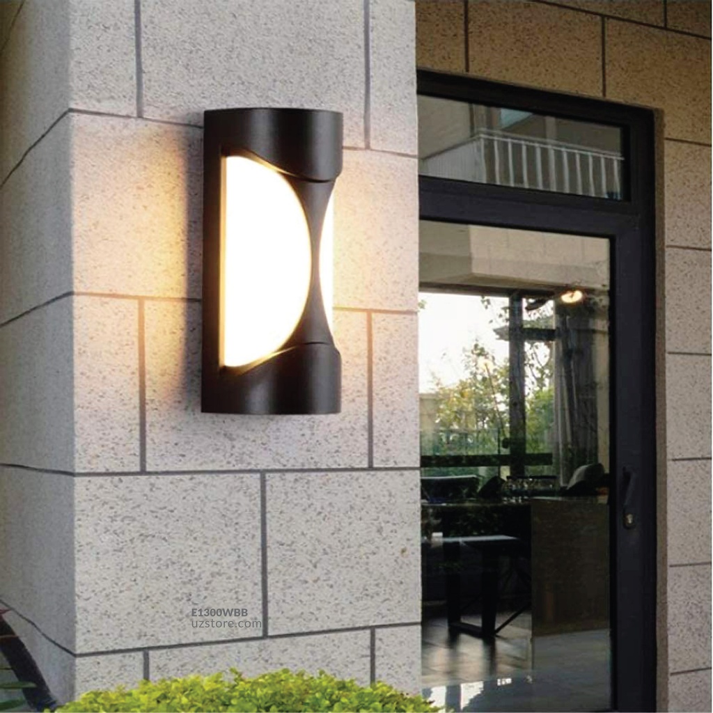 LED Outdoor Wall LIGHT W22 12W WW BLACK AC85V-265V