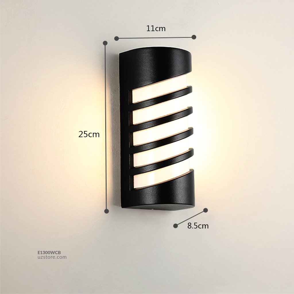 LED Outdoor Wall LIGHT W23 12W WW BLACK AC85V-265V