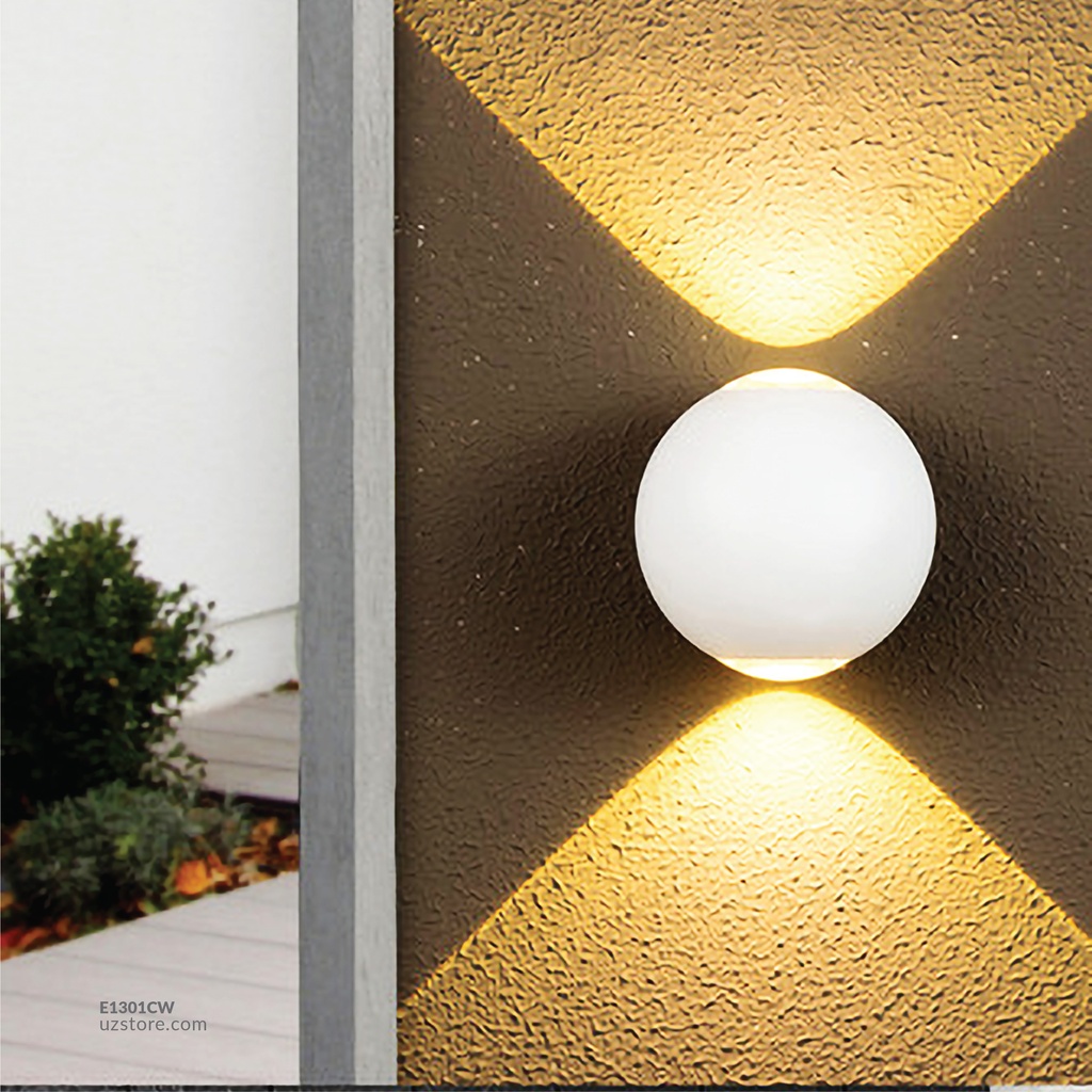 LED Outdoor Wall LIGHT Ball-shaped W842 2*3W WW WHITE AC85V-265V