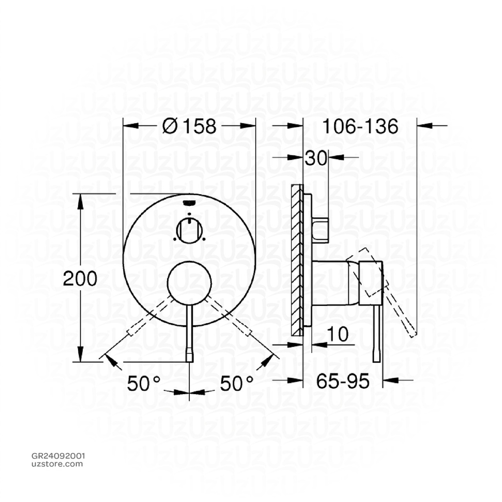 GROHE Essence New OHM trim  3-way 24092001