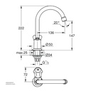GROHECosta L, pillar tap with sw.tube spout 20393001
