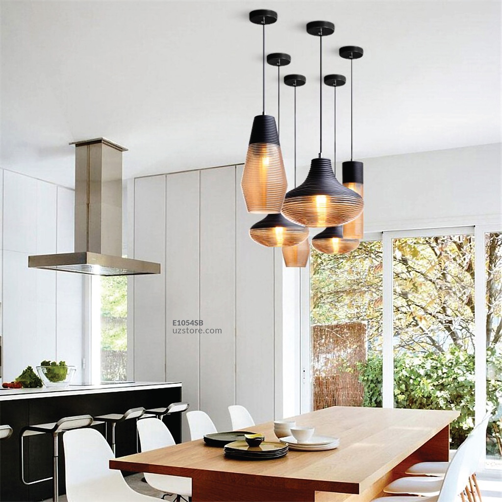 Black + Amber Hanging Light MD3204-B 