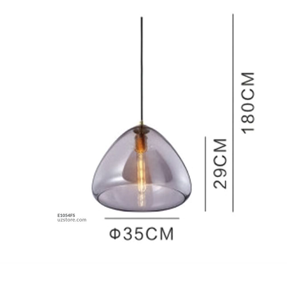 Smoky Grey Glass Hanging Light MD3208-AL D350*H290