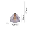 Smoky Grey Glass Hanging Light MD3208-AL D350*H290