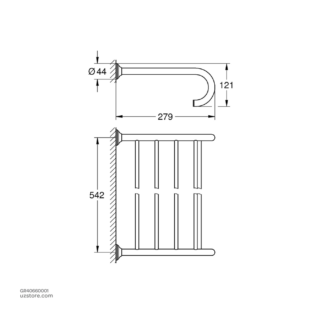 GROHE Essentials Authentic Multi-towel rack , 40660001 , chrome