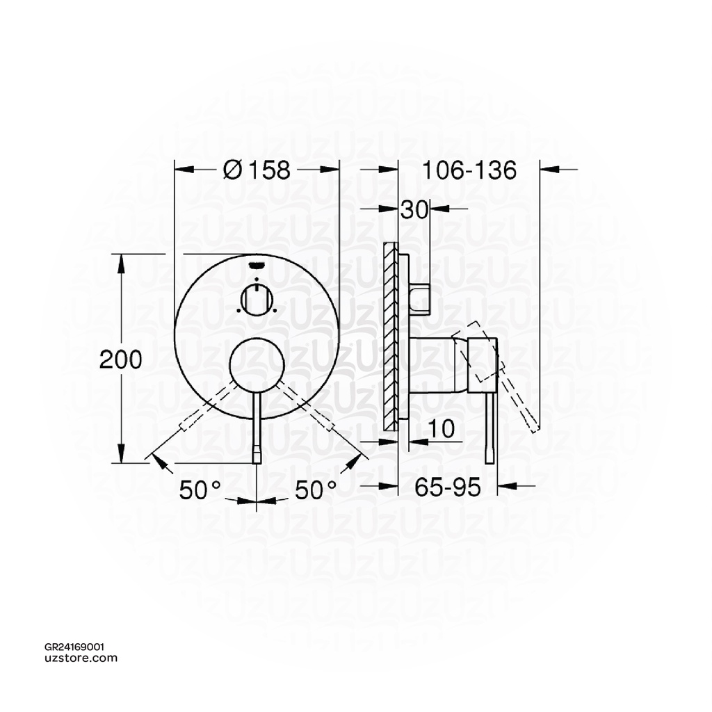 GROHE Essence Single-lever mixer with 3-way diverter , 24169001 , chrome