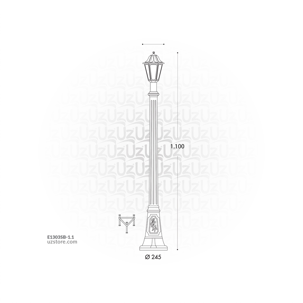 FUMAGALLI ARTU'/ANNA POLE 1.1Mater CLEAR E27  BK Made in Italy 