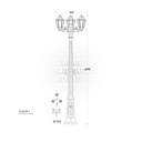 FUMAGALLI GIGI BISSO/ANNA 3L POLE 2090MM CLEAR E27 6W 4000K   BK Made in Italy 