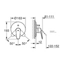 Eurodisc cosmopolitan bath/shower trimset GROHE-GR19548002