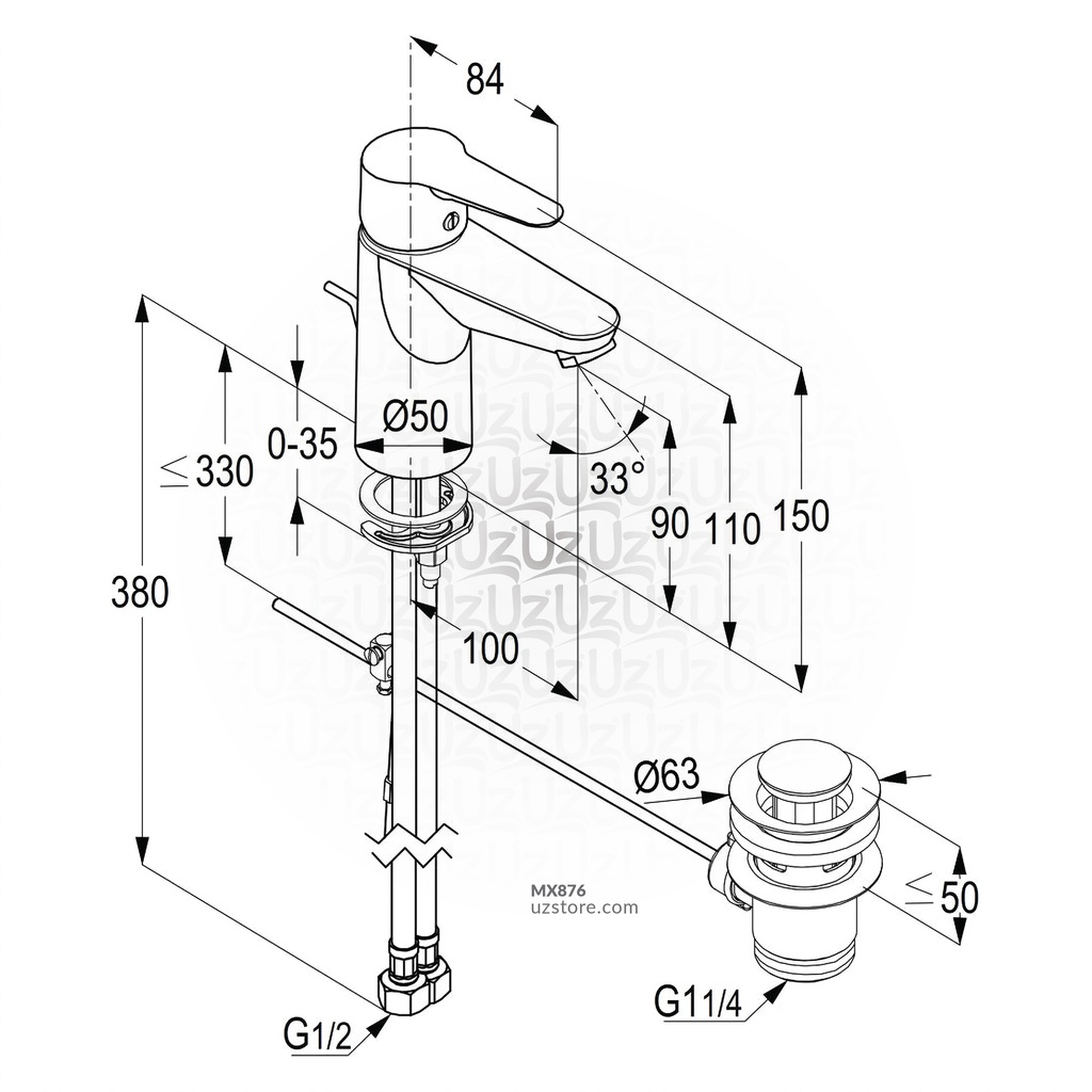 RAK10021 Single liver Basin Mixer