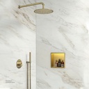 Gold Stainless steel Niche wall with light 32x32x12.5cm , B1011K-LED