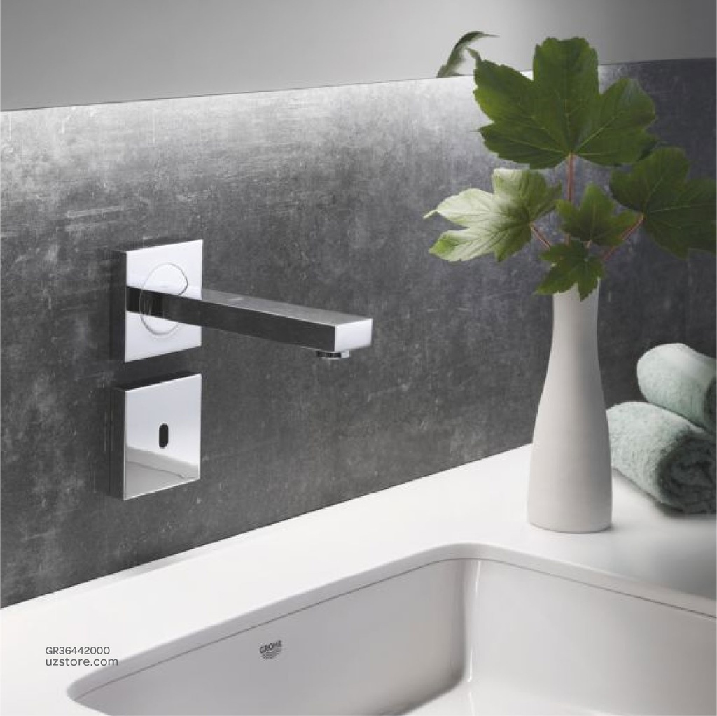 GROHE Eurocube E Infra-red electronic wall basin tap without mixing device , 36442000 , chrome