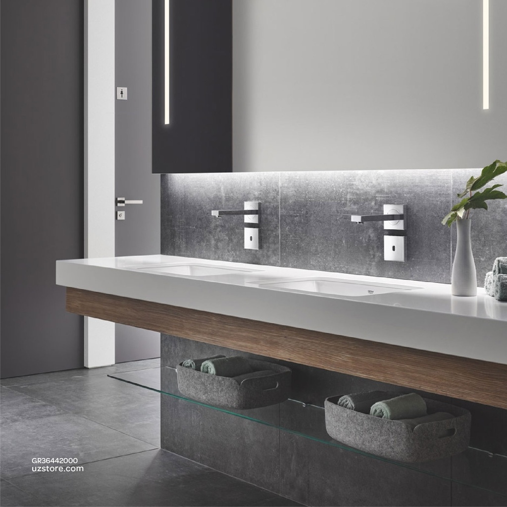 GROHE Eurocube E Infra-red electronic wall basin tap without mixing device , 36442000 , chrome