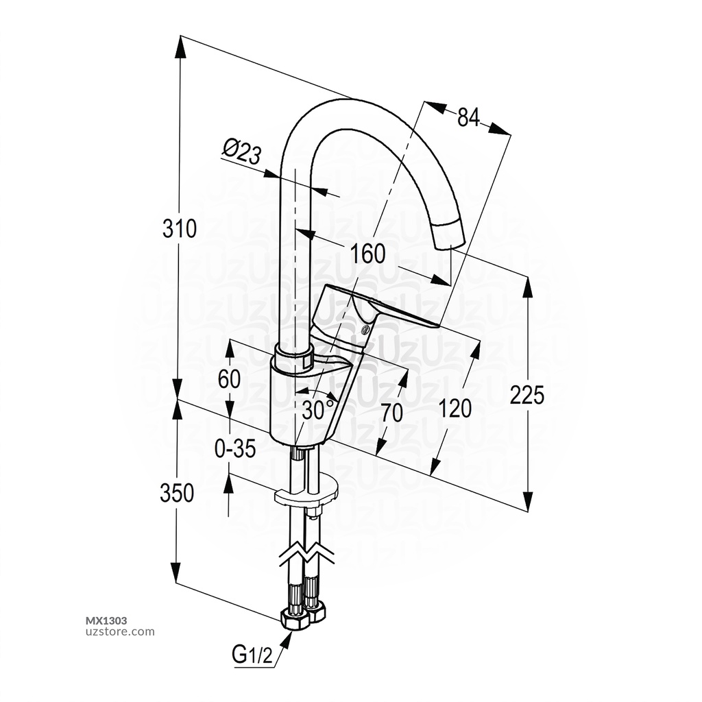 SINGLE - LEVER SINK MIXER DN15; SWIVEL SPOUT RAK10050-03
swivel spout 