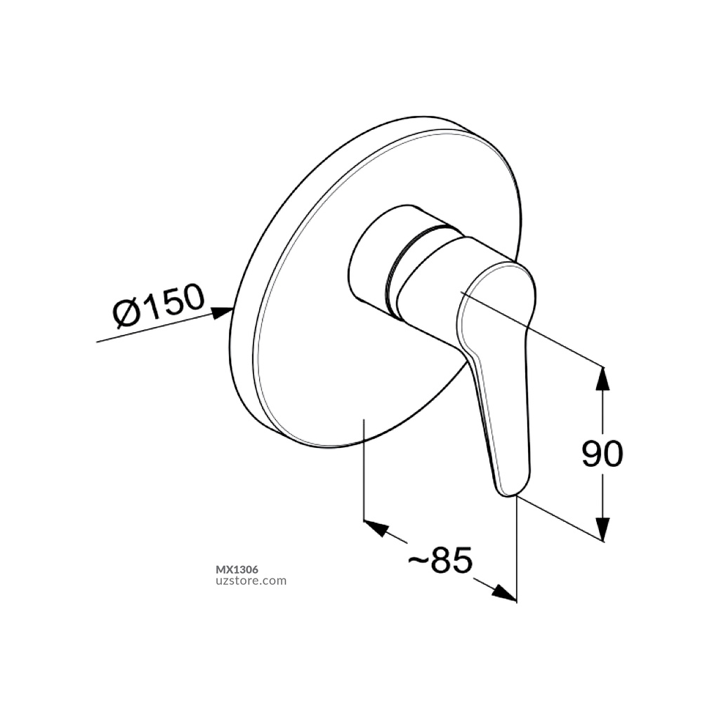 CONCEALED SL BATH & SHOWER MIXER RAK10075