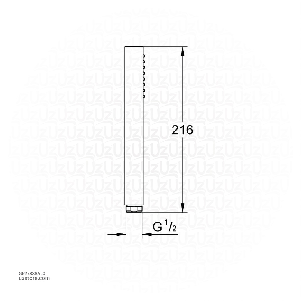 GROHE Euphoria Cube+ Stick Hand shower 1 spray , 27888AL0 , brushed hard graphite