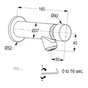 WALL MOUNTED SELF CLOSING TAP DN15 RAK50003