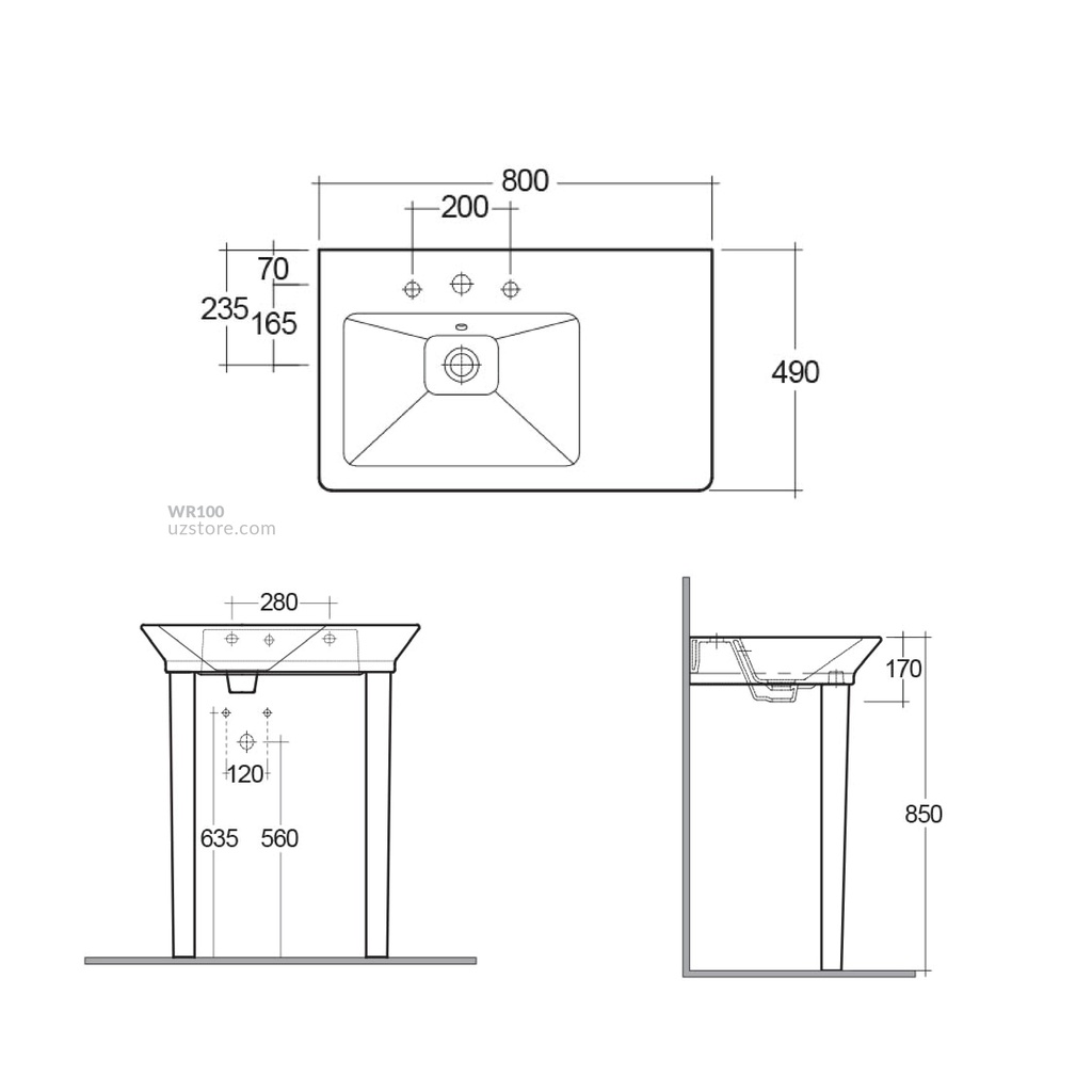 RAK-Opulence HIS Wash Basin 800x490mm