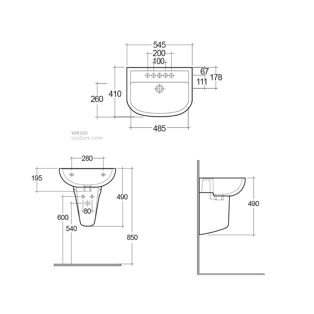 RAK-Compact Wash Basin With Half Pedestal