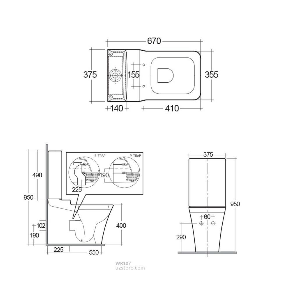 RAK- Opulence Water Closet Strap + Flush Tank & Seat Cover